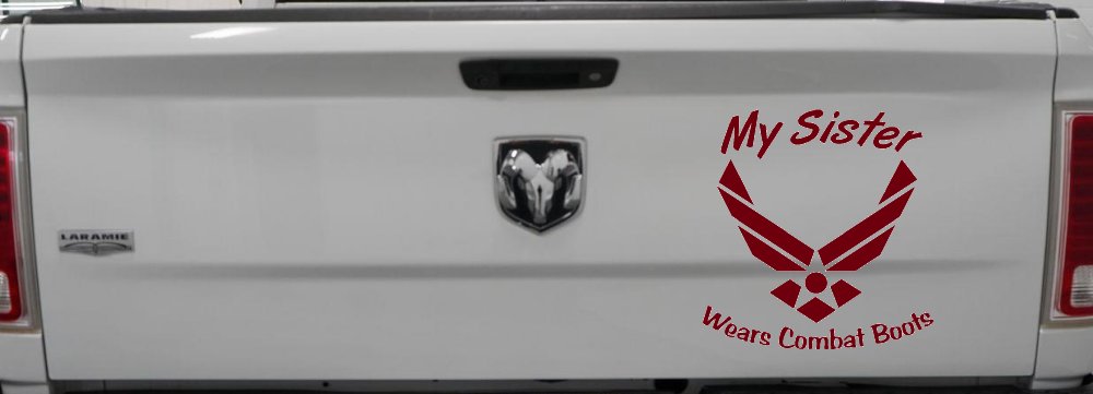 My Sister Wears Combat Boots Air Force Military Car or Truck Window Decal Sticker