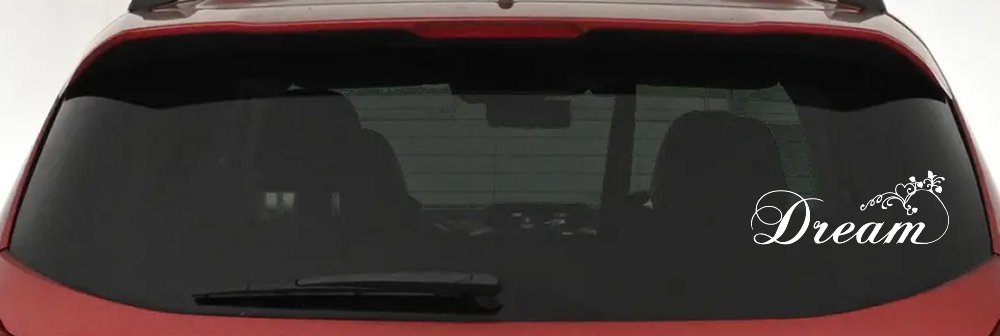 Dream with Swirls and Hearts Girlie Car or Truck Window Decal Sticker