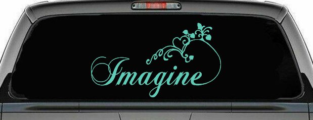 Imagine Car or Truck Window Decal Sticker (Mint)