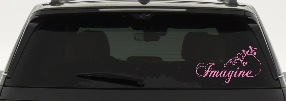 Imagine Car or Truck Window Vinyl Decal Sticker (Pink)