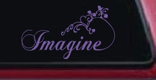 Imagine Car or Truck Window Vinyl Decal Sticker (Purple)