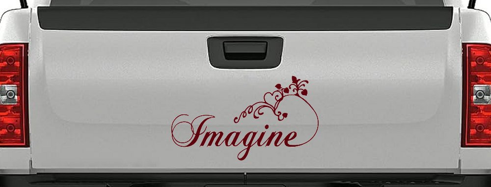 Imagine Car or Truck Window Decal Sticker (Purple Red)