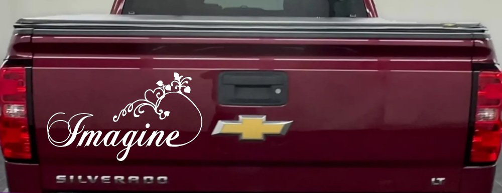 Imagine Car or Truck Window Decal Sticker (White)