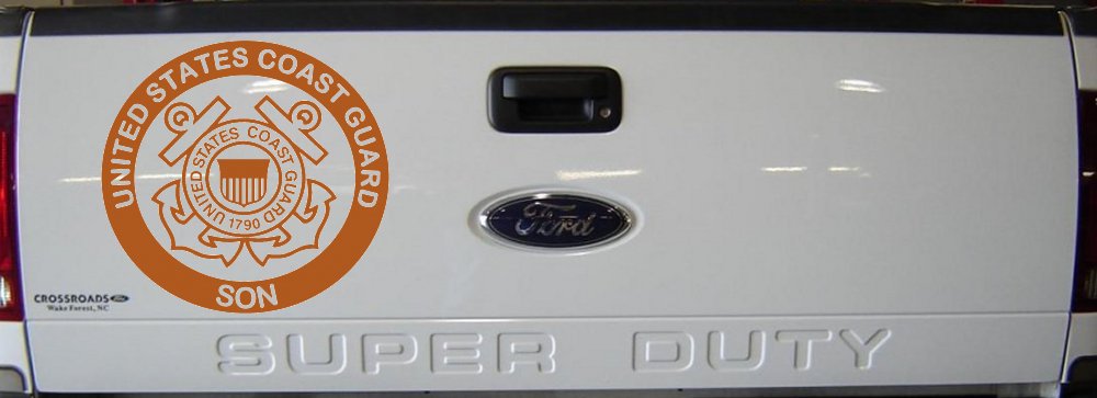 Coast Guard Son Military Car or Truck Window Vinyl Decal Sticker (Nut Brown)