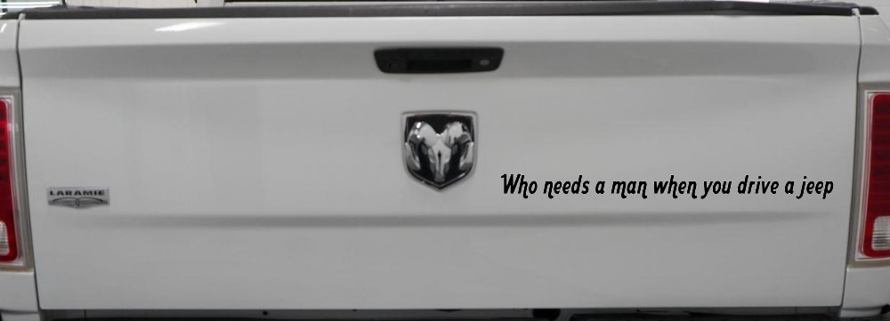 Who Needs A Man When You Drive A Jeep Off Road Car or Truck Window Decal Sticker (Matte Black)