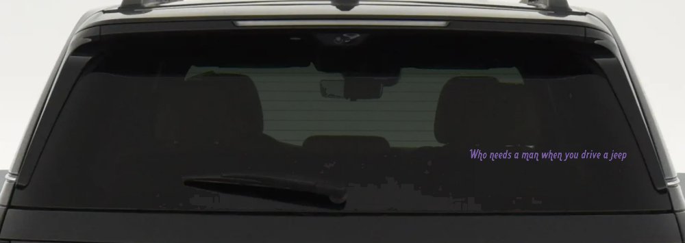 Who Needs A Man When You Drive A Jeep Off Road Car or Truck Window Decal Sticker (Purple)