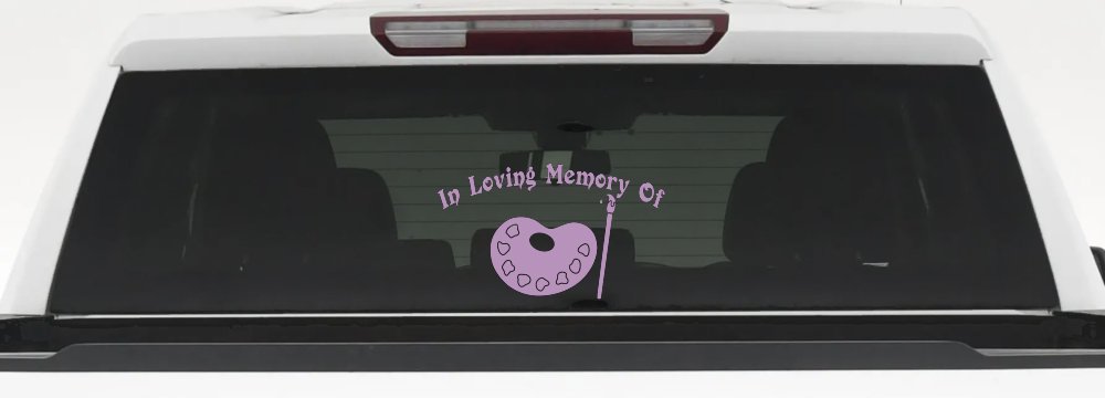 In Loving Memory Of Artist Brush Pallet Other Car or Truck Window Decal Sticker (Lilac)