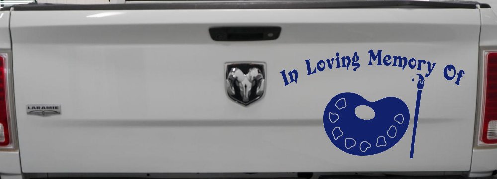 In Loving Memory Of Artist Brush Pallet Other Car or Truck Window Decal Sticker (Navy)