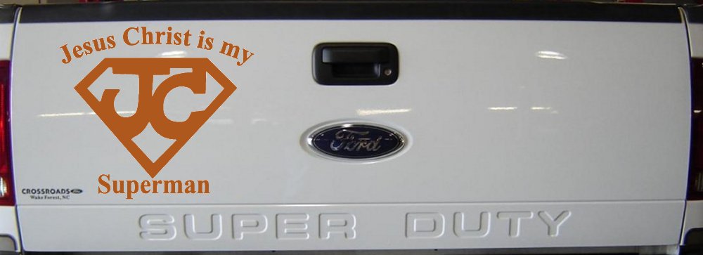 JC Jesus Christ Is My Superman Christian Car or Truck Window Decal Sticker (Nut Brown)
