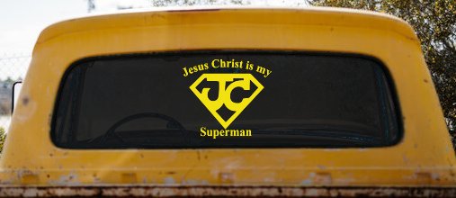 JC Jesus Christ Is My Superman Christian Car or Truck Window Decal Sticker