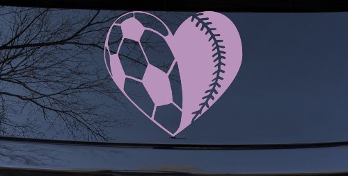 Soccer Softball Heart Sports Car or Truck Window Decal Sticker (Lilac)
