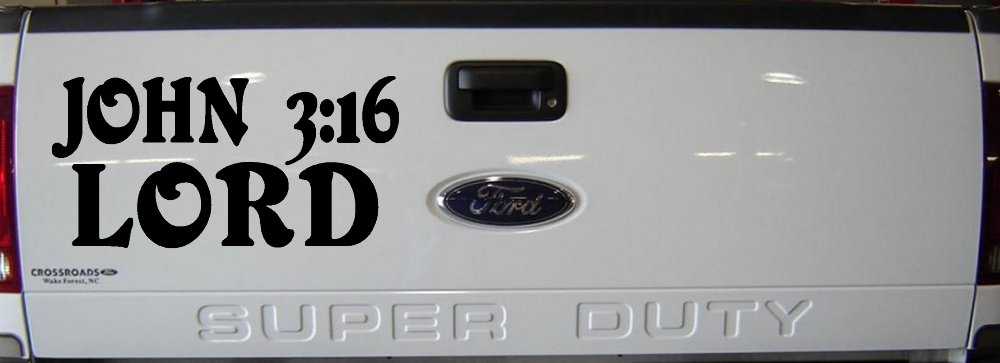 John 3:16 Lord Christian Car or Truck Window Decal Sticker (Black)