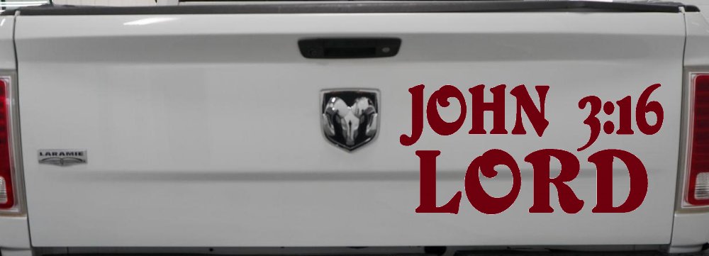 John 3:16 Lord Christian Car or Truck Window Decal Sticker