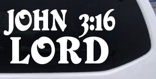 John 3:16 Lord Christian Car or Truck Window Decal Sticker (White)