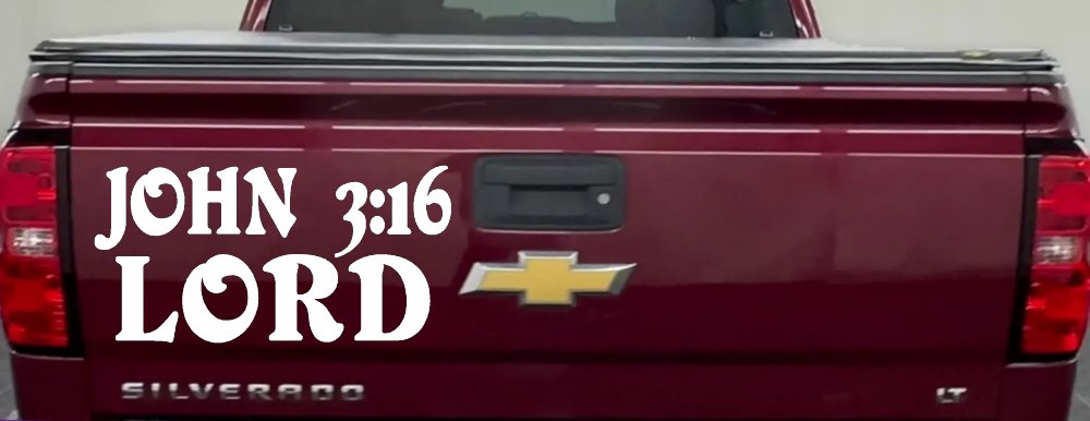 John 3:16 Lord Christian Car or Truck Window Decal Sticker (White)