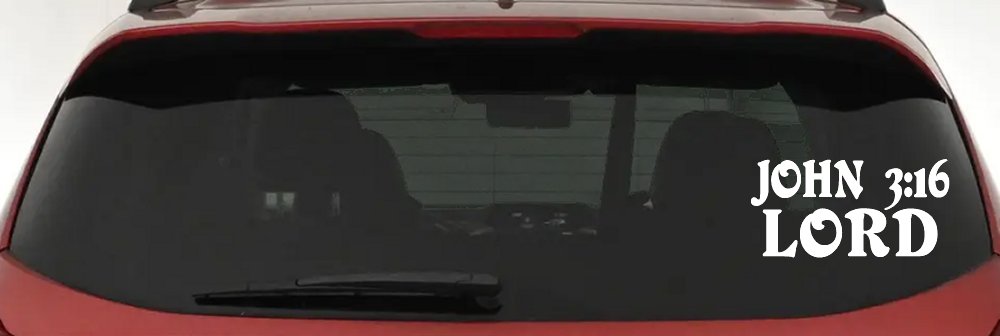 John 3:16 Lord Christian Car or Truck Window Decal Sticker (White)
