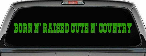 Born N Raised Cute N Country Car or Truck Window Decal Sticker