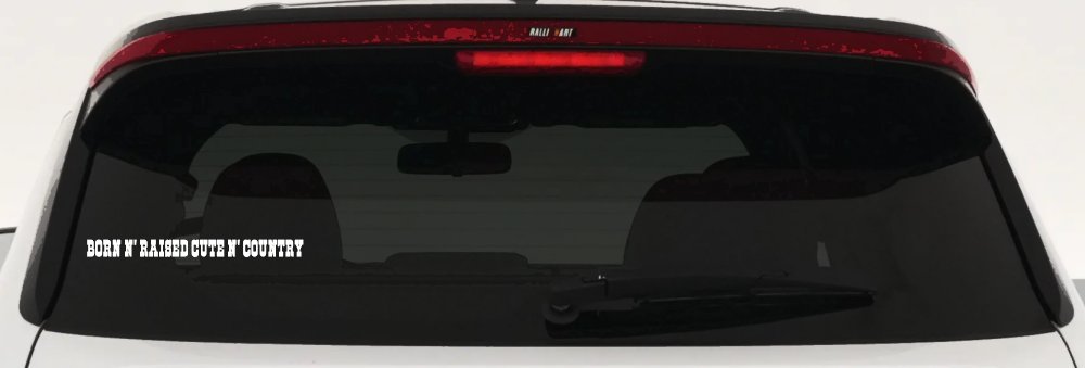 Born N Raised Cute N Country Car or Truck Window Vinyl Decal Sticker (White)