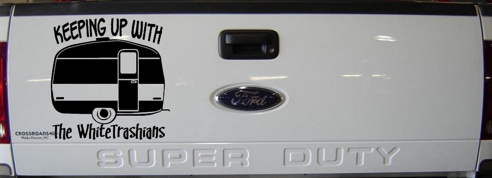 Keeping Up With The Whitetrashians Funny Car or Truck Window Decal Sticker (Black)