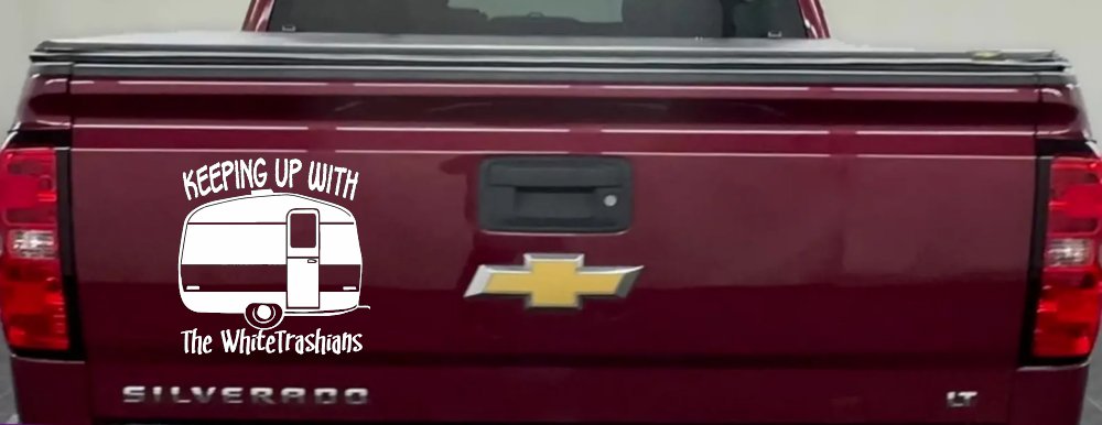 Keeping Up With The Whitetrashians Funny Car or Truck Window Decal Sticker (White)