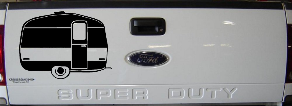 Camper Trailer Car or Truck Window Decal Sticker (Black)