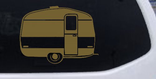 Camper Trailer Car or Truck Window Vinyl Decal Sticker (Gold)