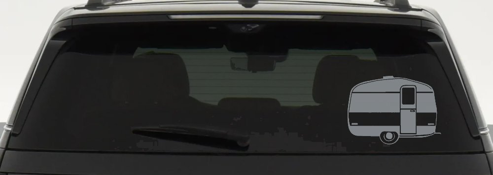 Camper Trailer Car or Truck Window Decal Sticker (Telegrey)