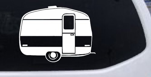 Camper Trailer Car or Truck Window Decal Sticker (White)