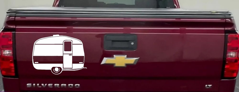 Camper Trailer Car or Truck Window Decal Sticker (White)