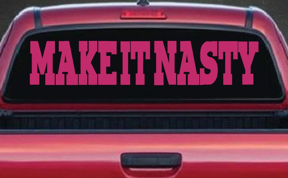 Make It Nasty Country Car or Truck Window Decal Sticker (Hot Pink)