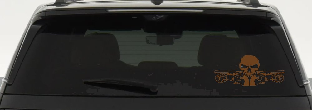 Roses Guns With Skull Biker Car or Truck Window Decal Sticker