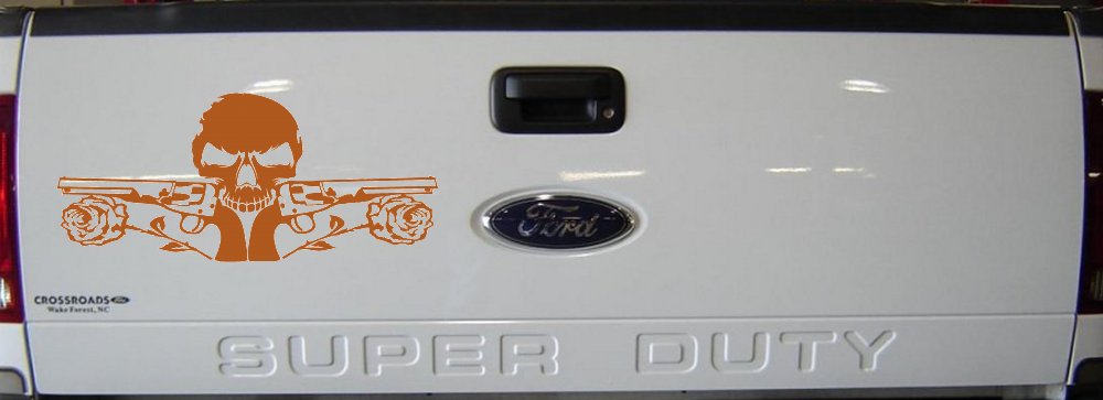 Roses Guns With Skull Biker Car or Truck Window Decal Sticker