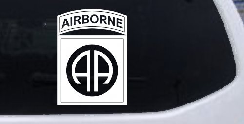 82nd Airborne Military Car or Truck Window Decal Sticker (White)