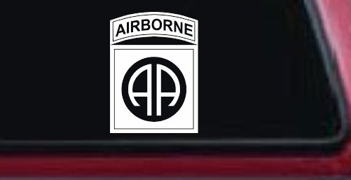 82nd Airborne Military Car or Truck Window Decal Sticker (White)