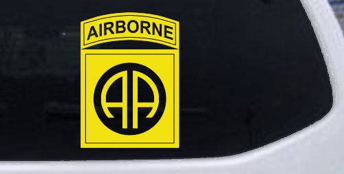 82nd Airborne Military Car or Truck Window Decal Sticker (Yellow)