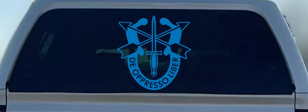 Army Special Forces Crest Military Car or Truck Window Decal Sticker (Sky Blue)