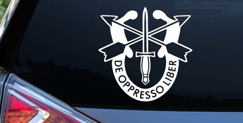 Army Special Forces Crest Military Car or Truck Window Decal Sticker (White)