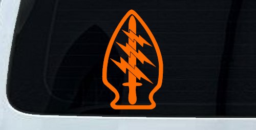 Airborne Ranger Special Forces Military Car or Truck Window Decal Sticker (Orange)
