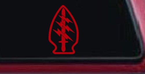 Airborne Ranger Special Forces Military Car or Truck Window Decal Sticker (Red)