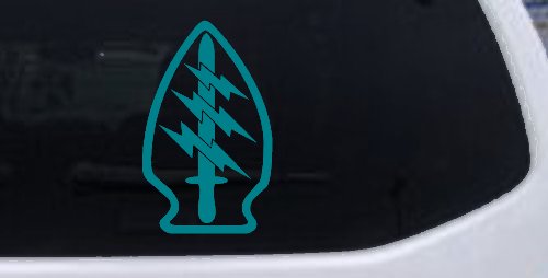 Airborne Ranger Special Forces Military Car or Truck Window Vinyl Decal Sticker (Turquoise Blue)