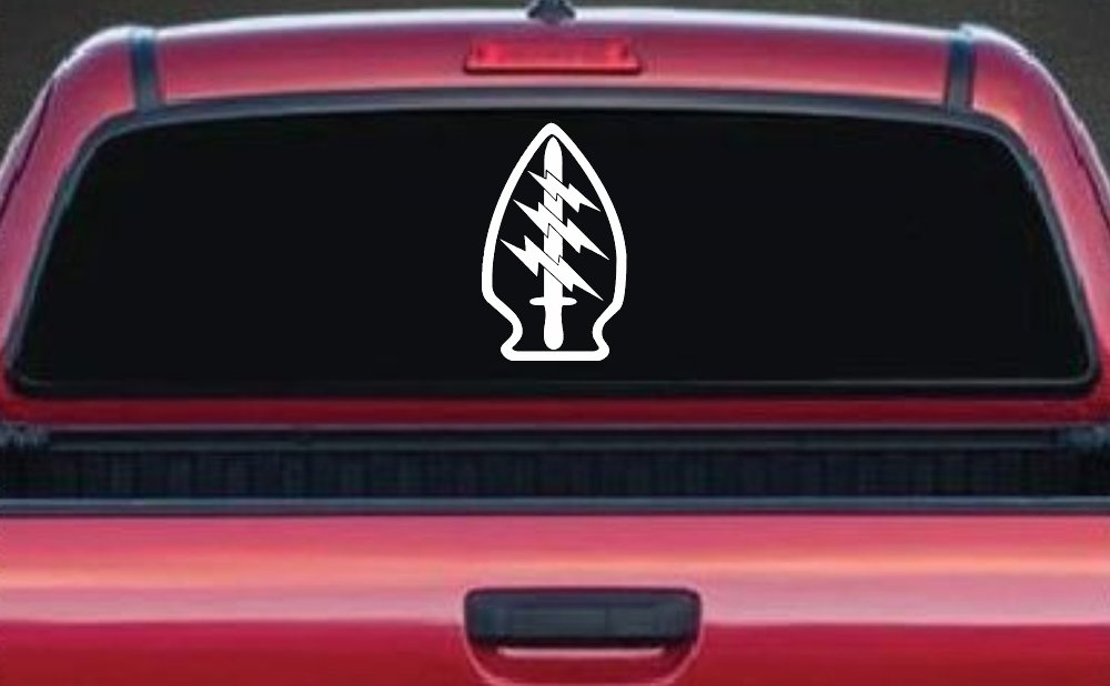 Airborne Ranger Special Forces Military Car or Truck Window Vinyl Decal Sticker (White)