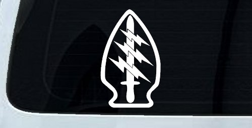Airborne Ranger Special Forces Military Car or Truck Window Vinyl Decal Sticker (White)