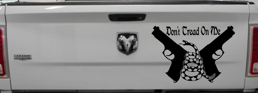 Don't Tread On Me Gadsden Pistols Guns Freedom Military Car or Truck Window Decal Sticker (Black)