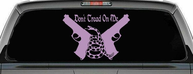 Don't Tread On Me Gadsden Pistols Guns Freedom Military Car or Truck Window Decal Sticker (Lilac)