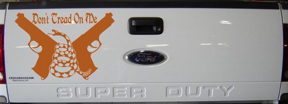Don't Tread On Me Gadsden Pistols Guns Freedom Military Car or Truck Window Decal Sticker (Nut Brown)