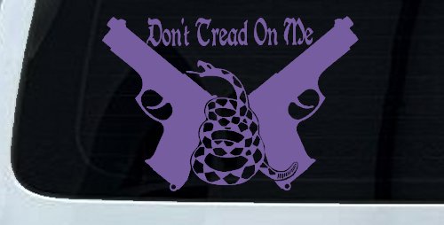 Don't Tread On Me Gadsden Pistols Guns Freedom Military Car or Truck Window Decal Sticker (Purple)
