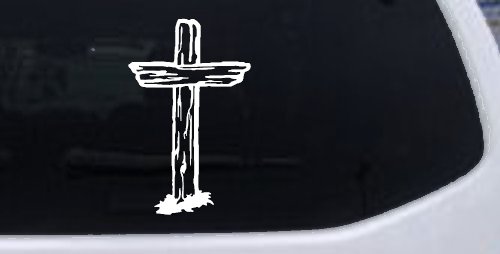 Single Rugged Cross Christian Car or Truck Window Decal Sticker