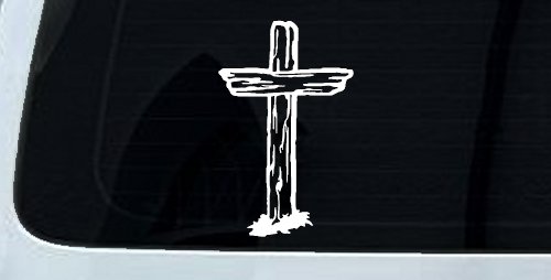 Single Rugged Cross Christian Car or Truck Window Decal Sticker