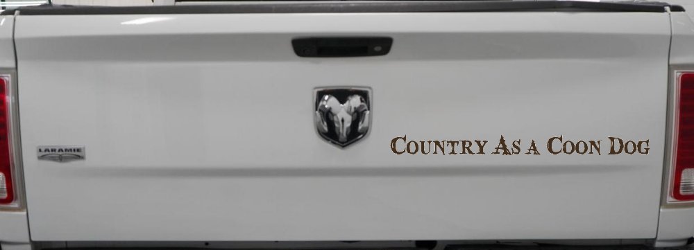 Country As A Coon Dog Hunting Car or Truck Window Decal Sticker