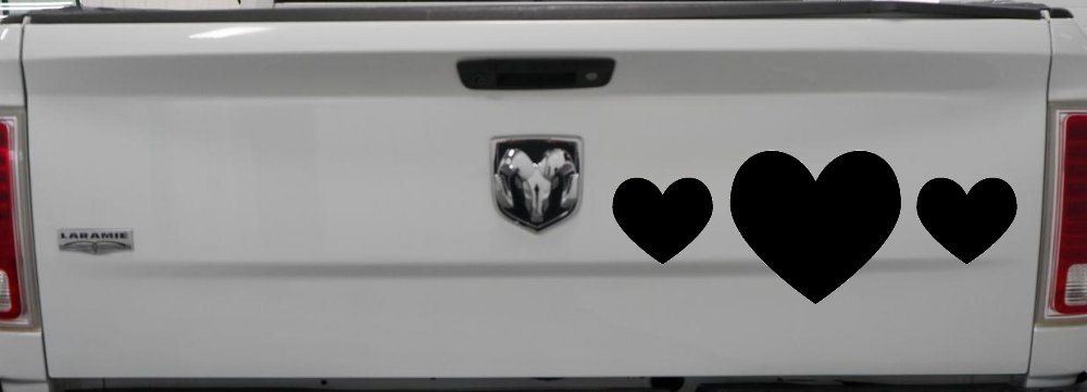 Three Hearts Car or Truck Window Decal Sticker